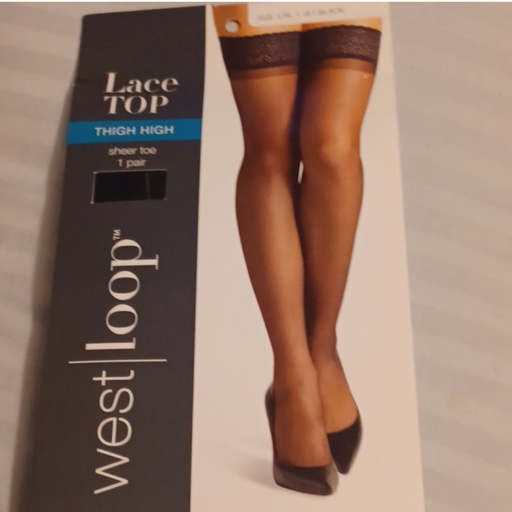 Lave Top Nylon High Thigh Stockings